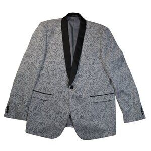 Tazio Men's Floral Patterned Blazer With Black Satin Lapel- LT3026